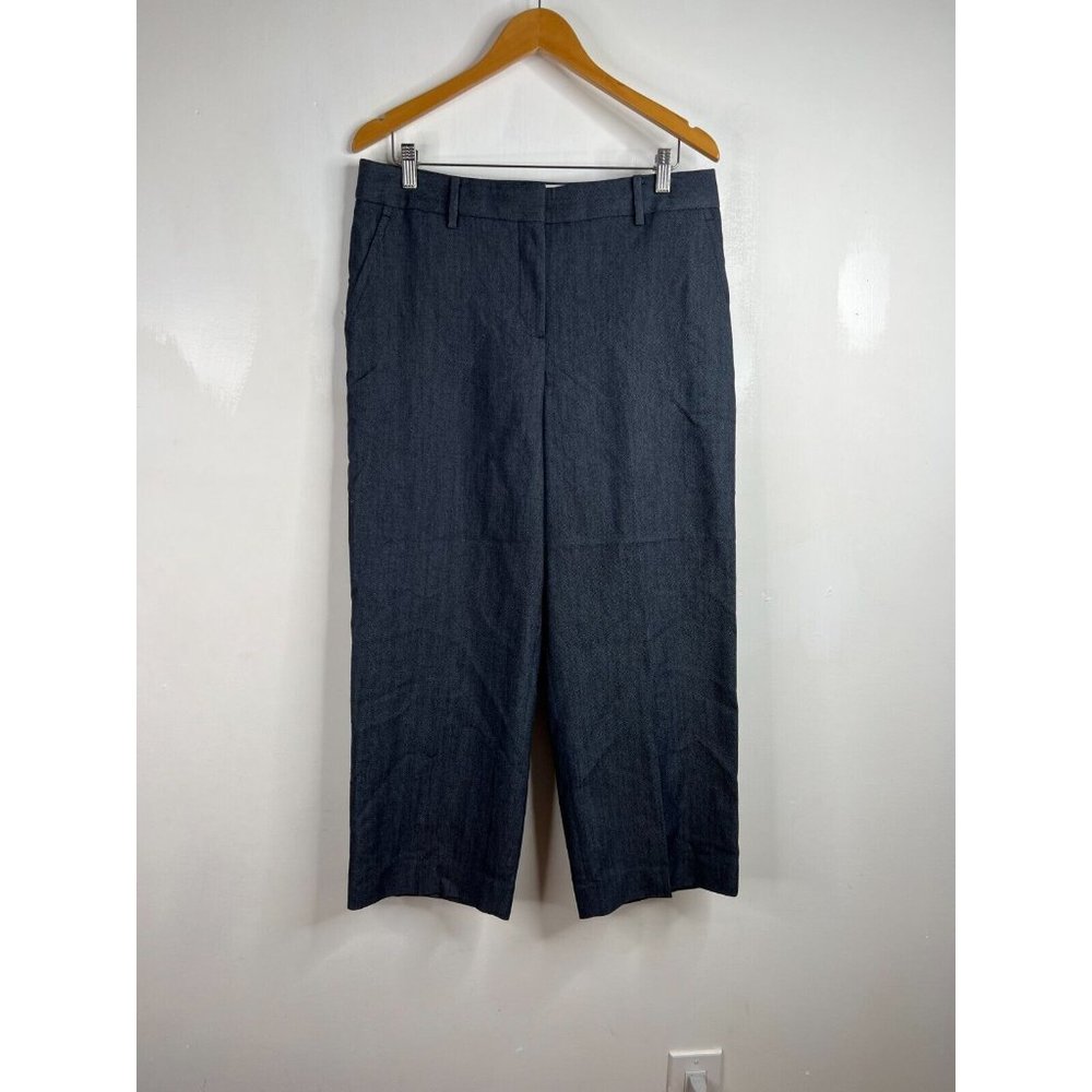Talbots Dress Pant Cropped Wide Leg Womens Sz 10 Blue